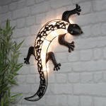 Huismerk Premium Wanddecoratie Solar Gekko - LED - Bruin