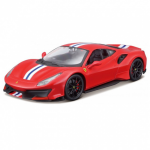 Bburago schaalmodel Ferrari 488 Pista Race & Play 1:24 - Rood