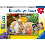 Ravensburger Puzzel Knuffeltijd Konijn 2x12 Stukjes