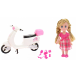Johntoy pop Lily Dolls scooter 15 cm wit//blond 10 delig - Roze
