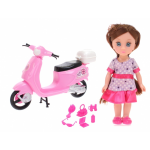Johntoy pop Lily Dolls scooter 15 cm/paars/blond 10 delig - Roze