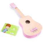 New Classic Toys gitaar de luxe junior 64 cm hout lichtbruin/roze